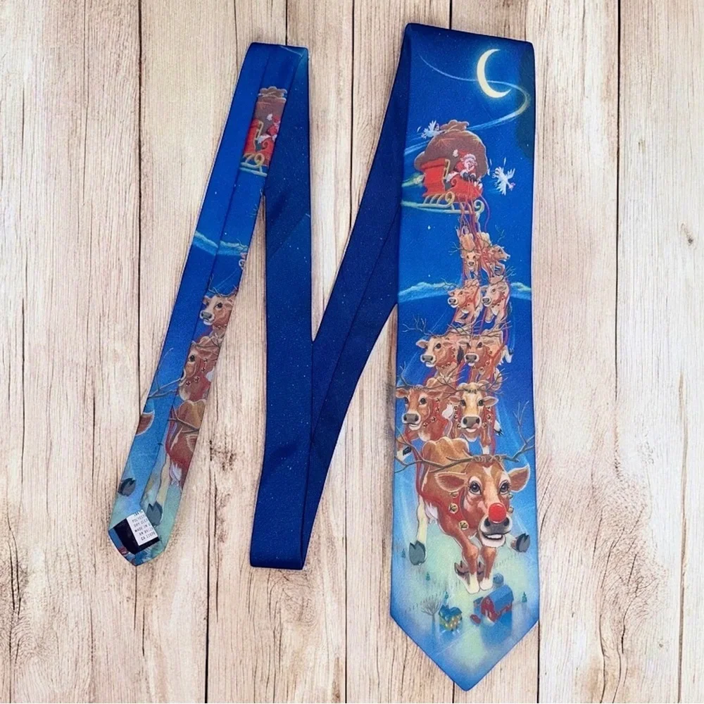 VTG Ralph Marlin Men’s Tie 1994 Barnyard Christmas Holiday Necktie
